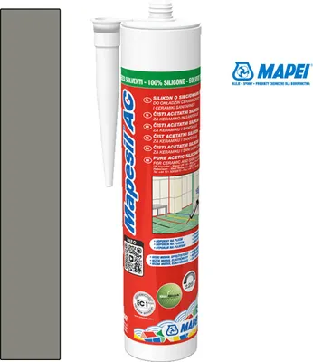 Produktbild von MAPEI® MAPESIL AC 1-Komponenten Fugen-Silikon 113 zementgrau 310 ml zum Abdichten mit BioBlock® ANTISCHIMMEL