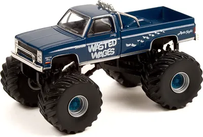 Produktbild von CHEVY Silverado 1987 WASTED WAGES aus der Serie KING OF CRUNCH unter Blisterverpackung., GREEN49100-D, Maßstab1/64, GREENLIGHT