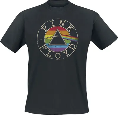 Produktbild von Pink Floyd T-Shirt Herren Logo Rainbow schwarz Band-Merch, Bands 100% Baumwolle XL