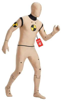 Produktbild von Morphsuits Offizielles Crash Test Dummy Kostüm für Erwachsene, Halloween und Karneval Ganzkörperanzug - L (163cm-175cm)