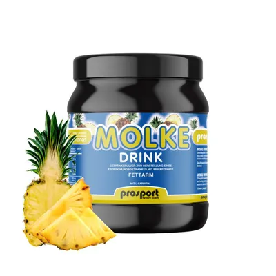 Produktbild von Prosport Molke Drink Ananas mit L-Carnitin 1000g – Molkepulver in Dose – Trinkpulver mit Süßmolke