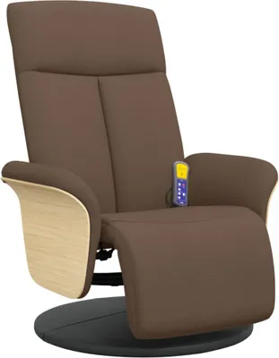 Obrázok produktu pre vidaXL Masážne kreslo s podnožkou hnedá látka