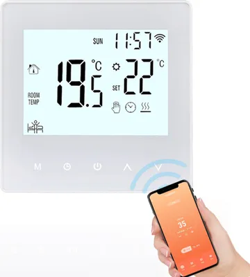 Obrázek produktu pro Digitální pokojový termostat Tuya LCD WiFi, programovatelný termostat pro ohřev vody 3A, nástěnný termostat pro podlahové vytápění, vnitřní teploměr, bílý