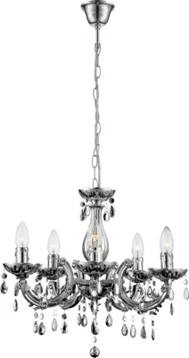 Produktbild von Globo Lighting Luster Acryl verchromt, Acrylkristalle, ø: 440mm, H: 1280mm, exkl. 5x E14 40W 230V