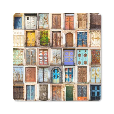 Produktbild von MuchoWow® Mauspad Mousepad Türen - Architektur - Vintage - Collage 30x30 cm - Mousepads - Maus Mat - Pad - Mausunterlage - Gaming