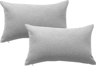 Produktbild von Outdoor Patio Balkon Wasserdichte Kissenbezüge Quadratischer Kissenbezug für Gartenzelt Couch（2 Stück，30*50cm，Grau）