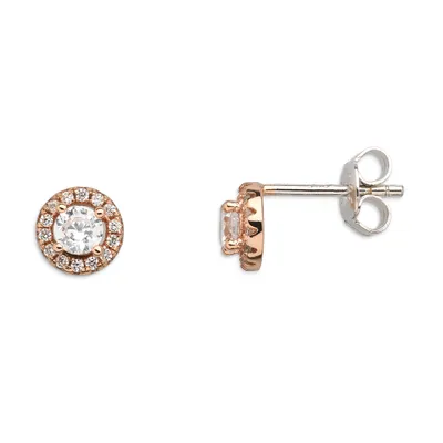 Produktbild von Xenox Damen Ohrstecker Sterling Silber 925 Roségold mit Zirkonia - SILVER CIRKLE R XS7364R