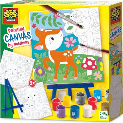 Produktbild von Zeichenset SES Creative Painting by number on canvas (3 Stcke)