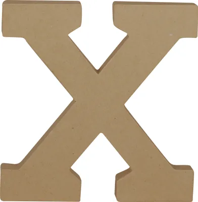 Produktbild von Décopatch 3x Pappmaché Kraft, Großbuchstabe X 20cm - Kartonbraun AC875C