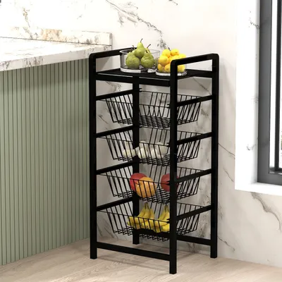 Produktbild von Skye Decor, Merlin, Regalkorbständer, 100 % METALL, Schwarz, 33 x 84 x 41 cm