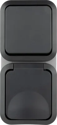 Image de REV Combinaison pour locaux humides, prise & interrupteur AquaStorm, AP, gris, vertical