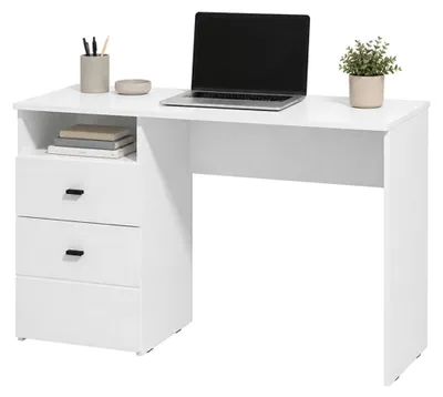 Produktbild von Frutal - Schreibtisch, 127x51x77h cm Weiß Matt, 2 Schubladen