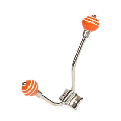 Produktbild von Wandhaken aus Keramik in orange mit weiß