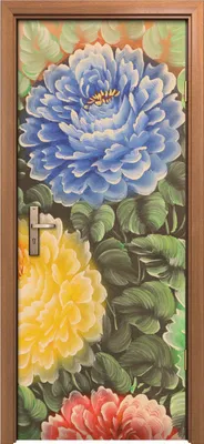 Produktbild von Türposter 80x200 cm Türaufkleber Türtapete Türfolie Klebefolie Chrysanthemen blüten Blumen Wiese