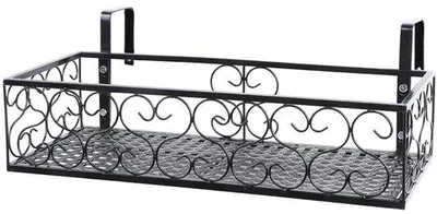 Immagine prodotto di Scaffale sospeso per fiori, acciaio inossidabile, supporto per piante da balcone, recinzione da giardino, 50 cm