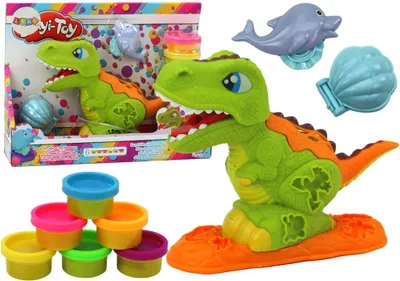 Zdjęcie produktu dla Zestaw do modelowania dinozaurów 6 kolorów z kształtami
