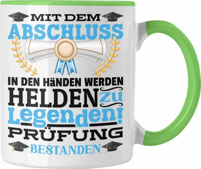 Produktbild von Trendation - Prüfung Bestanden Geschenk Tasse Geschenkidee Bestandene Prüfung Abschluss 2023  Master Bachelor Doktor (Grün)