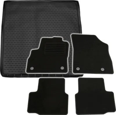 Produktbild von Gummi-Kofferraumwanne + Fußmatten Set für Opel Astra K Caravan, Bj. 10/2015-
