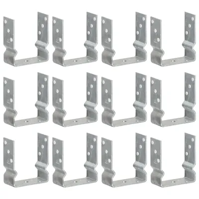 Image de vidaXL Support de poteau 12 pièces argenté 12×6×15 cm Acier galvanisé