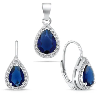 Produktbild von Charmantes Silberschmuckset mit Zirkonen SET243WB ( Ohrringe, Anhä nger)