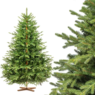 Produktbild von FairyTrees Weihnachtsbaum künstlich 180 cm ALPENTANNE Premium mit Christbaum Holzständer | Tannenbaum künstlich mit Naturgetreue Spritzguss Elemente | EU |