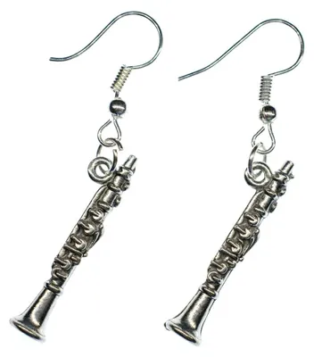 Produktbild von Klarinette Ohrringe Miniblings Hänger Klarinetten Instrument Musik Flöte silber