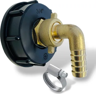 Produktbild von IBC Container Adapter Kappe Messing Winkelschlauchverschraubung Tülle 13 mm