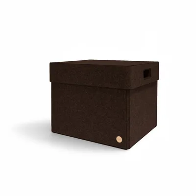 Produktbild von Aufbewahrungsbox CLASSIC Filz 42 x 40 x 33 cm mit Deckel in dunkelbraun meliert