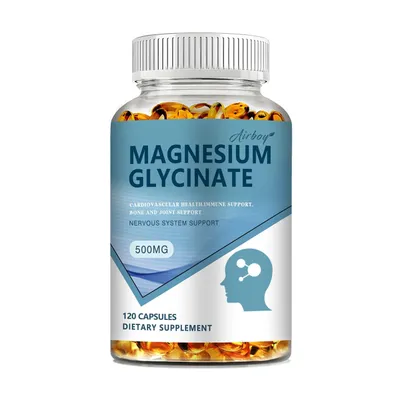 Produktbild von Magnesium Glycinate 500 mg (120 Kapseln) Nahrungsergänzungsmittel, Immunsystem, Muskeln, Schlaf, Herz, Knochen, Energie