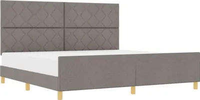 Zdjęcie produktu dla vidaXL Rama łóżka z zagłówkiem taupe 200 x 200 cm tkanina