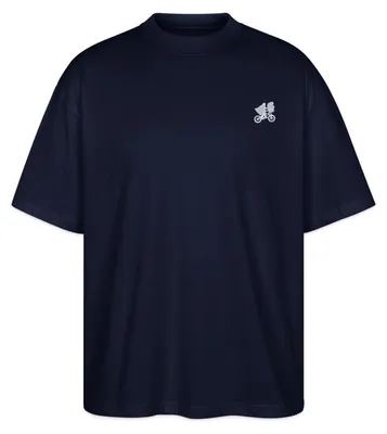 Produktbild von Spreadshirt E.T. Im Fahrradkorb Als Stickmotiv Oversize Uni T-Shirt, M, Navy