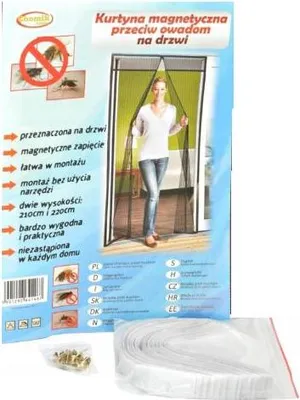 Zdjęcie produktu dla kurtyna magnetyczna na drzwi 100x210/220 CZARNA | HEB1450