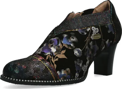 Produktbild von Laura Vita Damen Pumps Leder Hochfront mit Blumenmuster und Gummizug Elcodieo 42, Größe:38 EU, Farbe:Blau