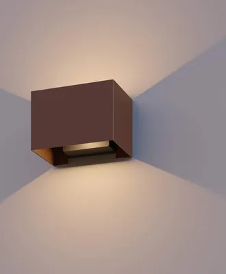 Produktbild von Calex Venice Wandleuchte, für Außen & Innen, warmweißes Up & Down Licht, einstellbarer Lichtstrahl, wasserdicht, Rostfarbe