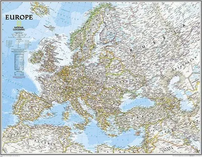 Produktbild von National Geographic Europe Wall Map - Classic (30.5 X 23.75 In)