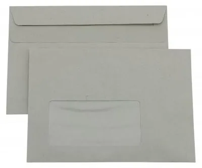 Produktbild von Kaenguruh C6 Briefumschlag selbstklebend, Recycling grau 75g, Fenster, nach Umweltaspekten produziert