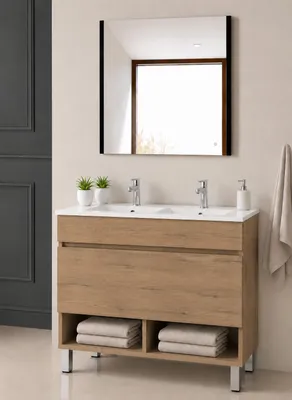 ORIGEN BATH NEBARI Badmöbel mit Füßen und Waschbecken 120x45 cm, Estepa