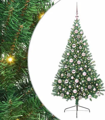 Produktbild von vidaXL Künstlicher vorbeleuchteter Weihnachtsbaum Grün 180 cm PVC