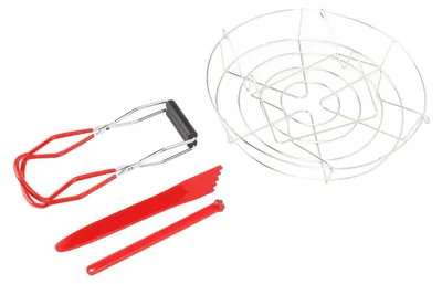 Obrázok produktu pre Základná sada na konzervovanie – nerezový magnetický otvárač viečok, odstraňovač vzduchových bublín, zdvihák na konzervovacie poháre, kliešte na konzervy pre začiatočníkov