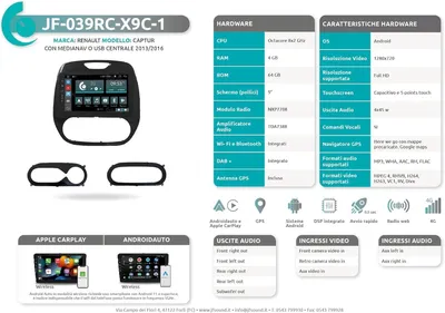 Produktbild von Autoradio für Renault Captur – Einbauradio – Navigationssystem – Multimediasystem – Unterhaltungssystem für das Auto