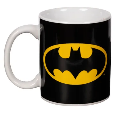 Immagine prodotto di Tazza Batman Comics da 325 ml, tazza DC con logo, tazza da caffè "Il Cavaliere Oscuro", in Vetroceramica, gadget per fan, regalo, supereroe, Gotham, nera