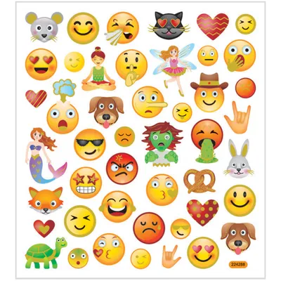 Produktbild von Creativ Firmenaufkleber, Emojis, Blatt 15x16,5 cm, 1 Blatt