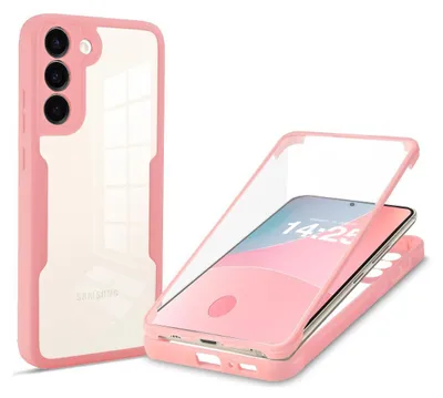 Produktbild von 360 Grad Rundum Schutz Handyhülle für Samsung Galaxy S23 Full Cover Vollschutz Case Farbe: Rose