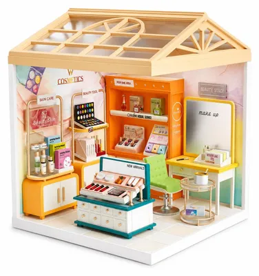 Productafbeelding van Dreamy mini house Beauty Salon met ledlamp DIY Modelbouw Knutselen