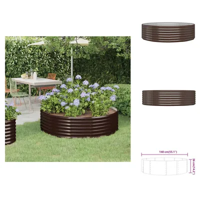 Produktbild von vidaXL Hochbeet Pulverbeschichteter Stahl 140x140x36 cm Braun -  Blumentöpfe & Pflanzgefäße