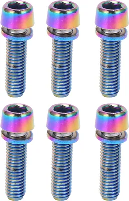 Produktbild von KRSCT 6PCS -Radsportschrauben mit Waschmaschinen Edelstahlschrauben für Mountain Cycle Lenkung im Lenker