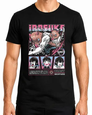 Produktbild von Inosuke Kimetsu no Yaiba Ebermaske Anime Geschenk Beast Herren T-Shirt, Schwarz, XL