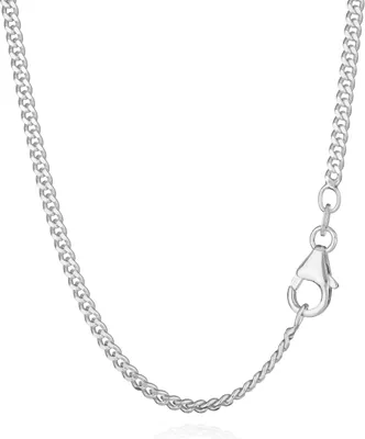 Produktbild von 50cm Panzerkette 925 Sterling Silber 2,4mm Breite Halskette Karabinerverschluss