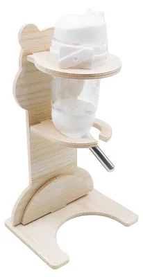 Holz-Wasserflasche mit Ständer, 80 ml, für Hamster & Kleintiere