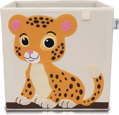 Produktbild von Lifeney Kinder Aufbewahrungsbox I praktische Aufbewahrungsbox für jedes Kinderzimmer I Kinder Spielkiste I Niedliche Spielzeugbox I Korb zur Aufbewahrung von Kinder Spielsachen (Tiger hell)